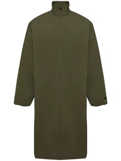 Essentials Single-breasted Trench Coat In Green