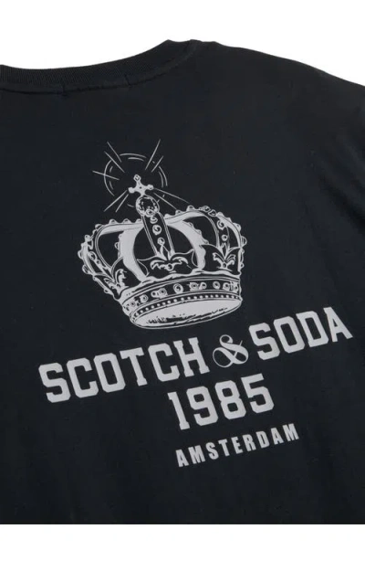 Scotch & Soda Short Sleeve Graphic T-shirt In Black