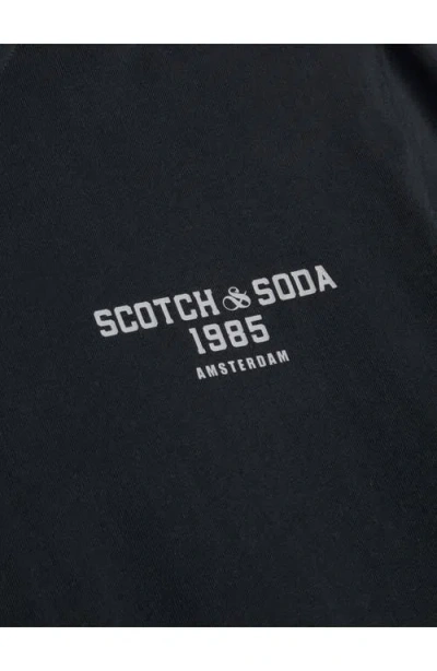 Scotch & Soda Short Sleeve Graphic T-shirt In Black