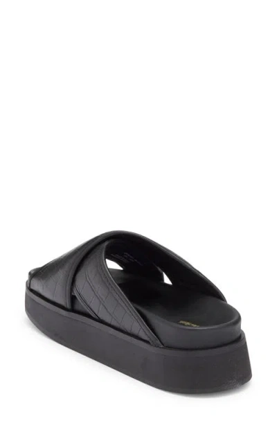 & Other Stories Rose Croc Embossed Platform Sandal In Black