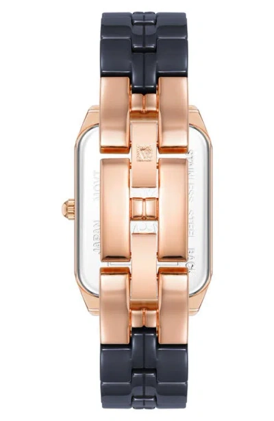 Ak Anne Klein Navy Mother Of Pearl & Diamond Dial Bracelet Watch, 24mm In Multi