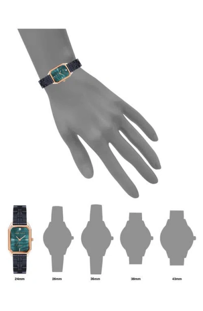 Ak Anne Klein Navy Mother Of Pearl & Diamond Dial Bracelet Watch, 24mm In Multi