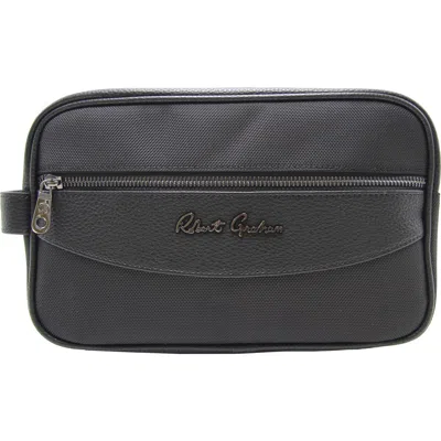 Robert Graham Skipper Faux Leather Dopp Kit In Black