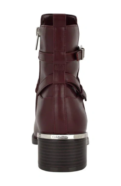 Calvin Klein Jasen Womens Zip Up Slip On Booties In Red