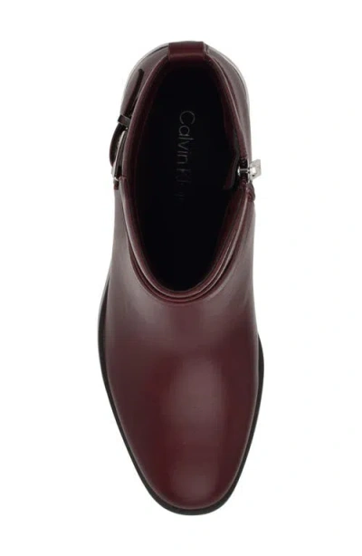 Calvin Klein Jasen Womens Zip Up Slip On Booties In Red