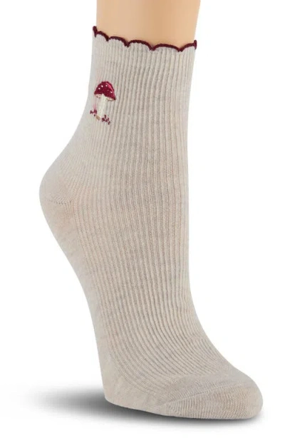 Laundry By Shelli Segal 6-pack Embroidered Scalloped Edge Anklet Socks In Multi