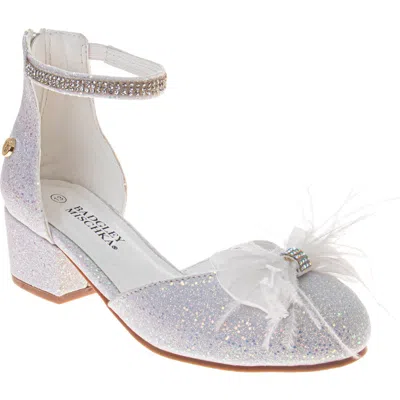 Badgley Mischka Kids' Mesh Bow Glitter Block Heel Sandal In Animal Print