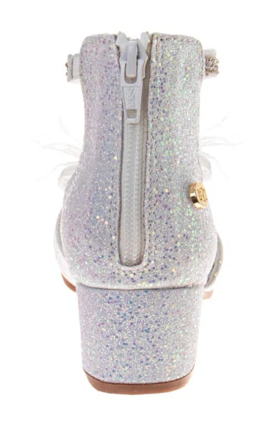 Badgley Mischka Kids' Mesh Bow Glitter Block Heel Sandal In Animal Print