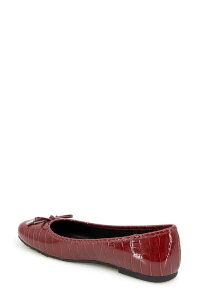 Reaction Kenneth Cole Elstree Croc Embossed Ballet Flat In Red