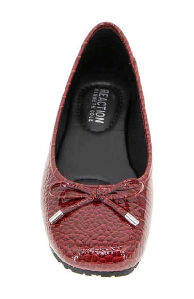 Reaction Kenneth Cole Elstree Croc Embossed Ballet Flat In Red
