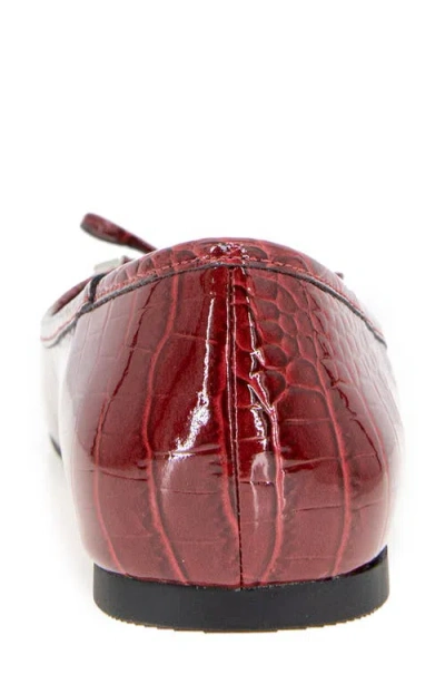 Reaction Kenneth Cole Elstree Croc Embossed Ballet Flat In Red