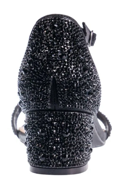 Lady Couture Dazzle Crystal Embellished Block Heel Sandal In Black