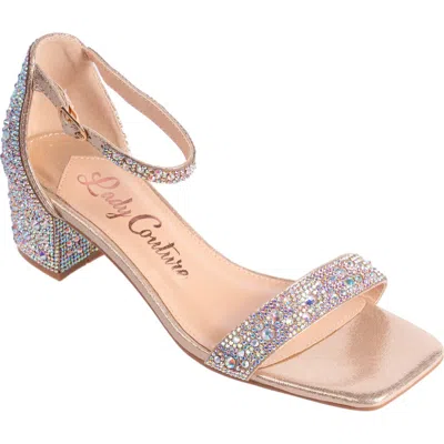 Lady Couture Dazzle Crystal Embellished Block Heel Sandal In Multi