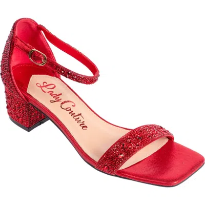 Lady Couture Dazzle Crystal Embellished Block Heel Sandal In Animal Print