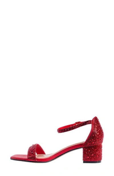 Lady Couture Dazzle Crystal Embellished Block Heel Sandal In Animal Print