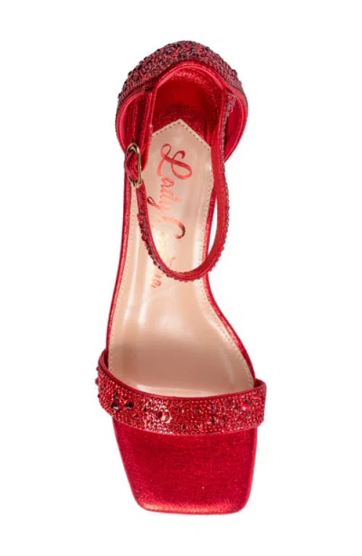 Lady Couture Dazzle Crystal Embellished Block Heel Sandal In Animal Print