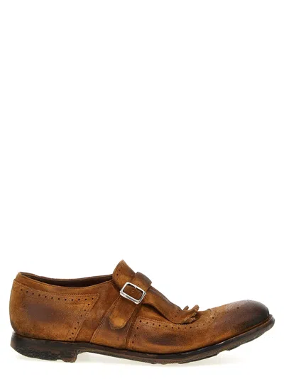 Church's Fringe Detail Distressed Finish Loafers In Brown