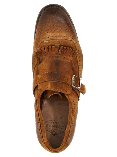 Church's Fringe Detail Distressed Finish Loafers In Brown