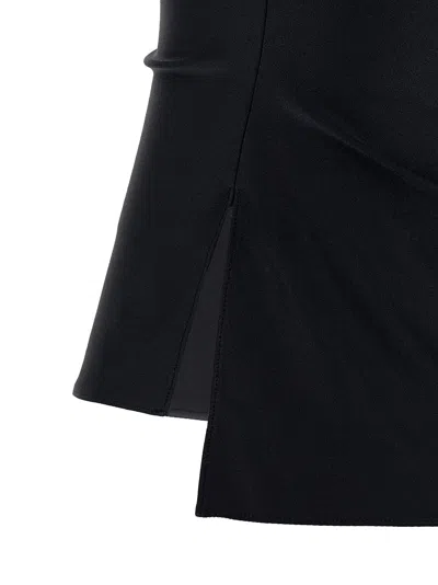 Coperni Black Asymmetric Sleeveless Top With Floral Detail And Cut-out On The Front In Black