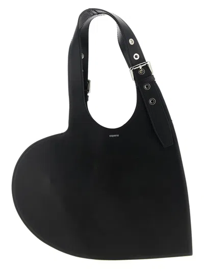 Coperni Asymmetrical Heart-shaped Shoulder Bag In Black