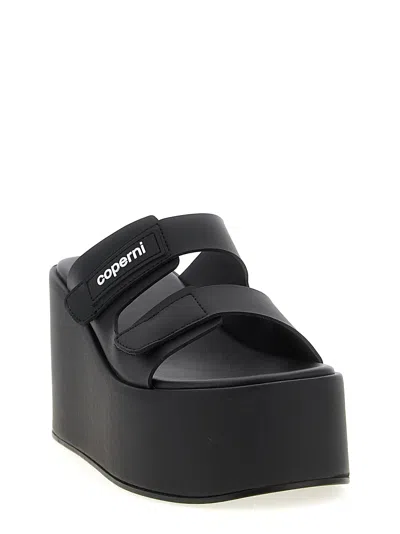 Coperni 'patch Wedge Sandal' Wedges In Black