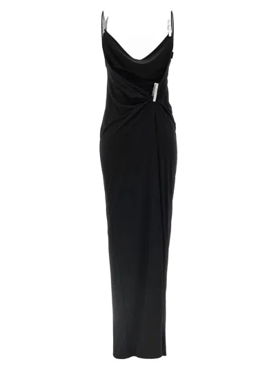 Coperni Draped Neckline Gala Dress In Black