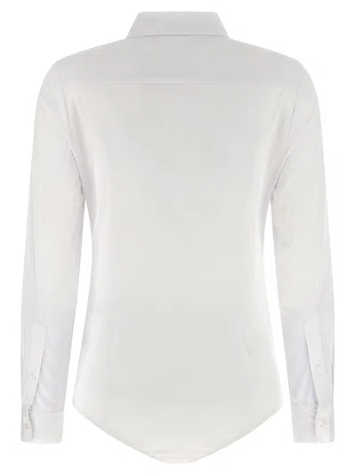 Coperni Bodysuit Collar Pointed Long Sleeves In White