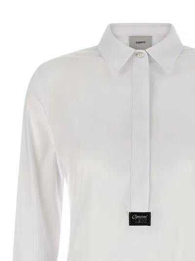 Coperni Bodysuit Collar Pointed Long Sleeves In White