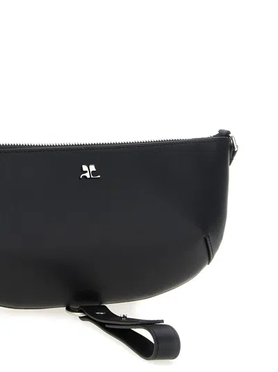 Courrèges Courreges Women Holy Eclipse Leather Shoulder Bag In Black