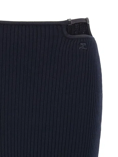 Courrèges Courreges 'loop Rib Knit' Skirt In Blue