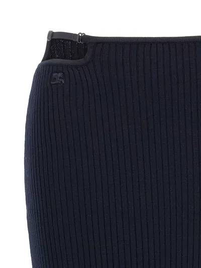 Courrèges Courreges 'loop Rib Knit' Skirt In Blue