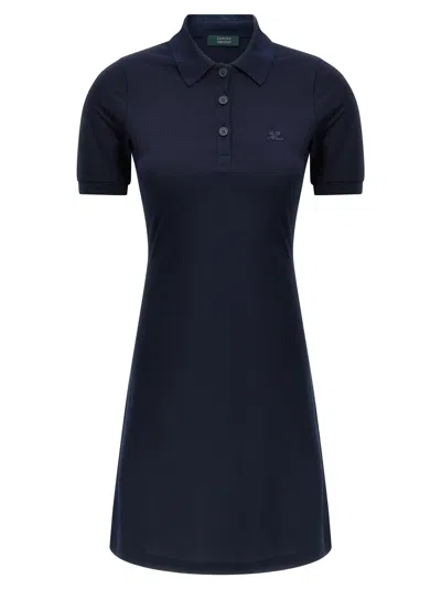 Courrèges Woman Mini Dress Midnight Blue Size M Cotton In Blue