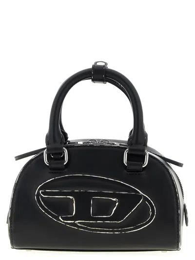 Diesel 1dr Dome-leather Bowling Bag In Black