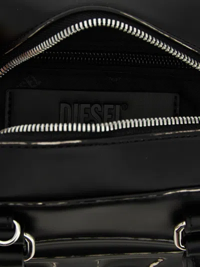 Diesel 1dr Dome-leather Bowling Bag In Black