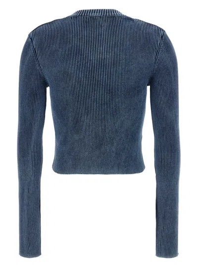 Diesel 'm-anchor-a' Knit Crop Top In Blue