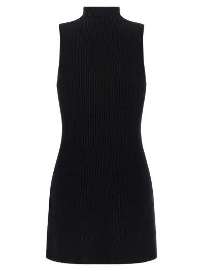 Diesel Women Wool Cut-out Mini Dress In Black