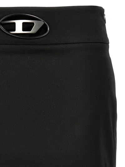Diesel Multicolor Wool-blend Skirt With Tailored Silhouette In Black