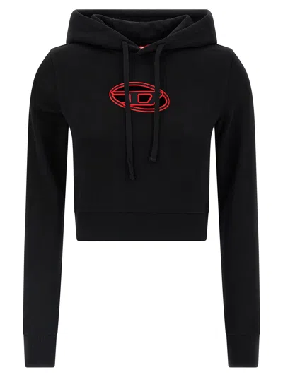 Diesel F-slimmy Cotton Blend Sweatshirt In Black