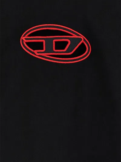 Diesel F-slimmy Cotton Blend Sweatshirt In Black