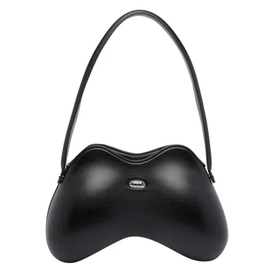 Diesel Double-d-shoulder Bag In Pu In Black