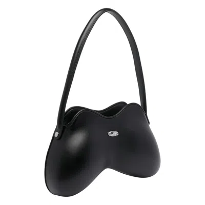 Diesel Double-d-shoulder Bag In Pu In Black