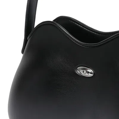 Diesel Double-d-shoulder Bag In Pu In Black