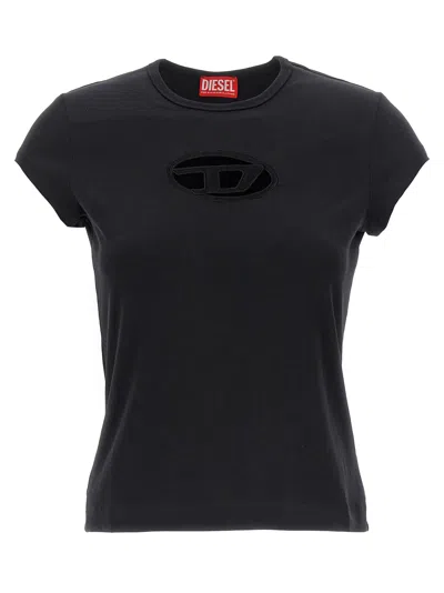 Diesel T-angie T-shirt In Stretch Cotton In Black