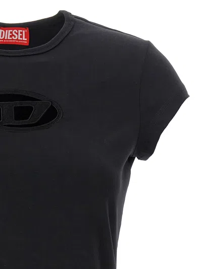 Diesel T-angie T-shirt In Stretch Cotton In Black