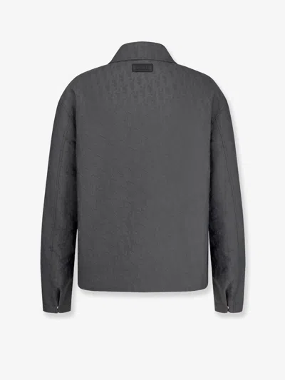 Dior Textured Fabric Jacket Long Sleeves In Gray