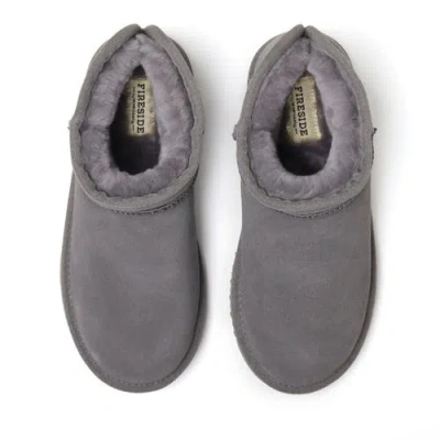Dearfoams Fireside Riverland Genuine Shearling Micro Bootie In Black