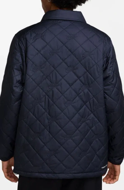Nike Club Quilted Coach's Jacket In Blue