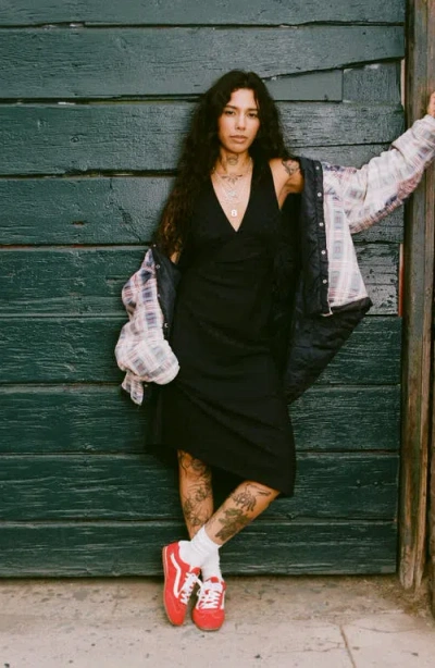 Vans Super Lowpro Racing Red Suede Leather Sneakers