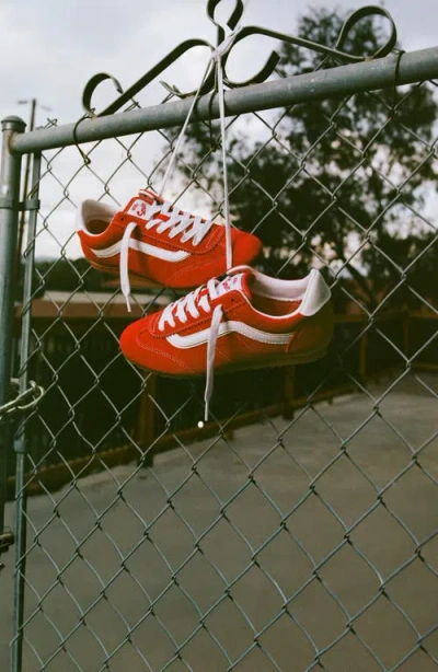 Vans Super Lowpro Racing Red Suede Leather Sneakers