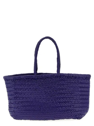 Dragon Diffusion Large Bamboo Triple Jump Chevron-weave Shoulder Bag In Purple